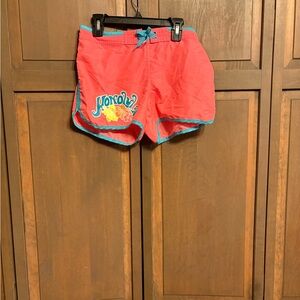 OP Coral Swim Shorts with Blue Trim